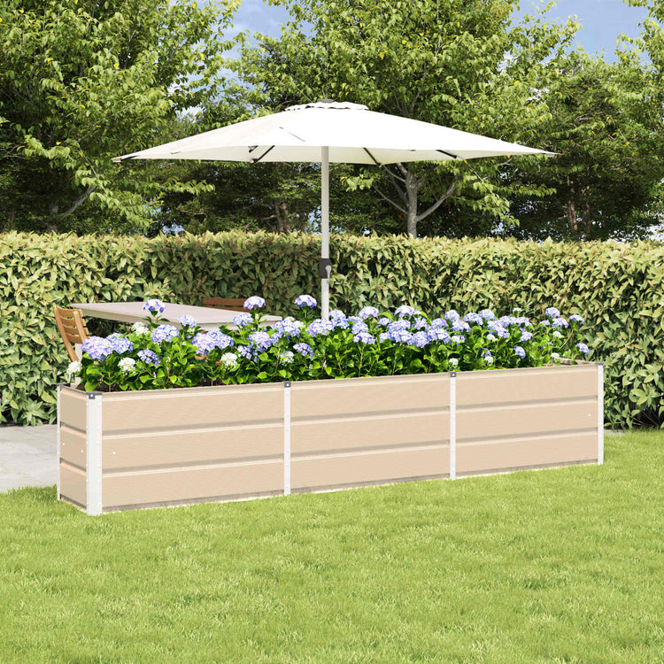 Vidaxx jardinière ivoire 240 x 40 x 45 cm acier