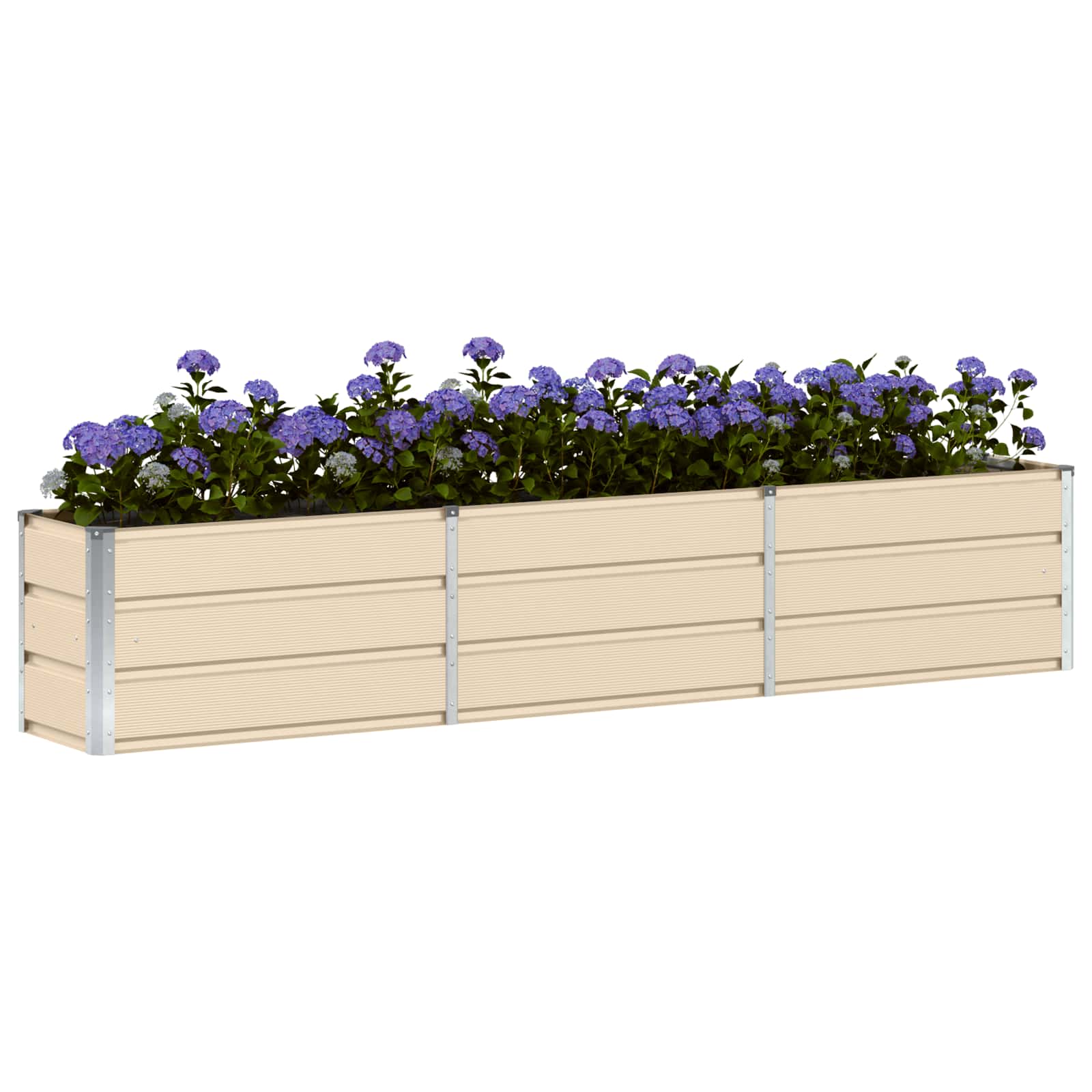 Vidaxx jardinière ivoire 240 x 40 x 45 cm acier
