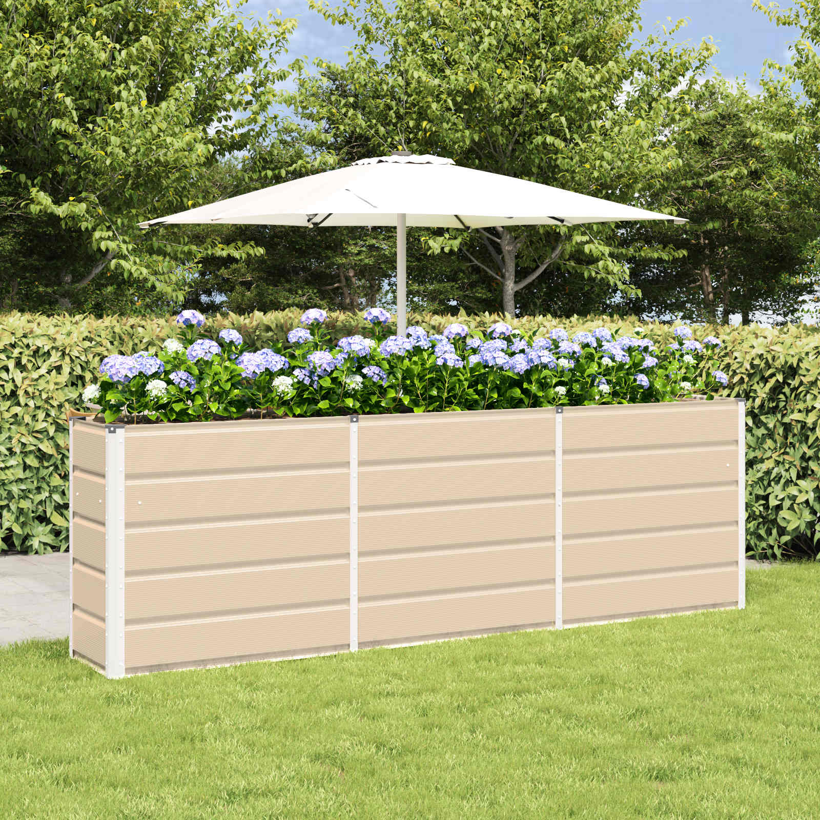 Vidaxx jardinière ivoire 160 x 40 x 75 cm acier