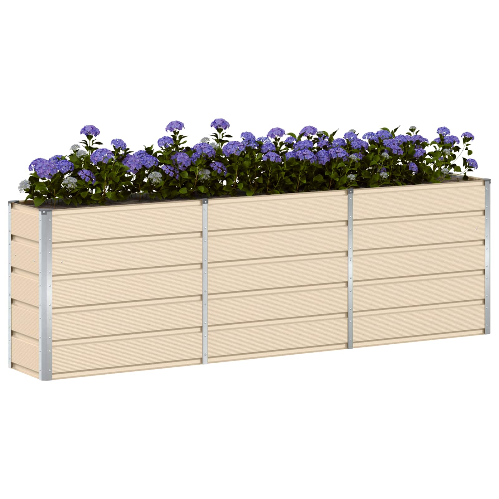 Vidaxx jardinière ivoire 160 x 40 x 75 cm acier