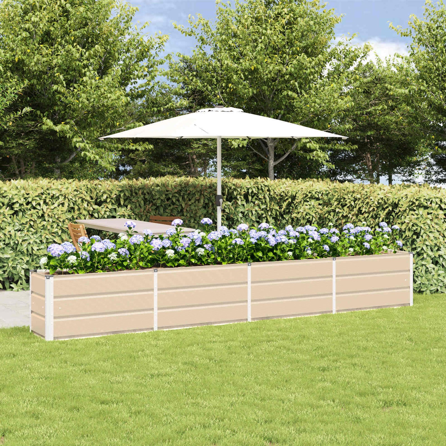 Vidaxx jardinière ivoire 320 x 40 x 45 cm acier