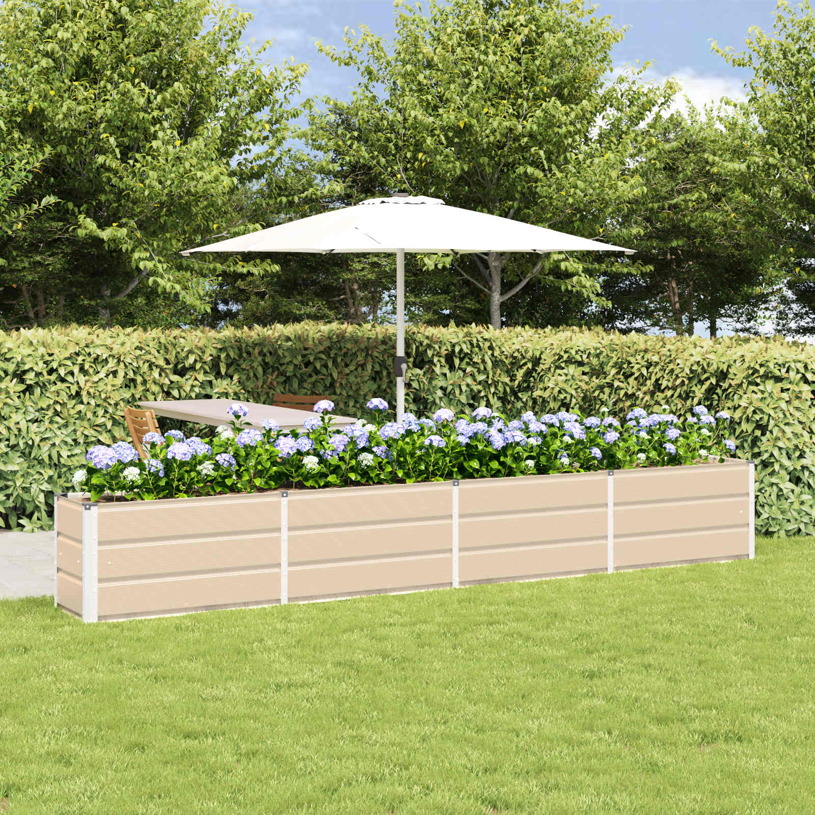 Vidaxx jardinière ivoire 320 x 40 x 45 cm acier