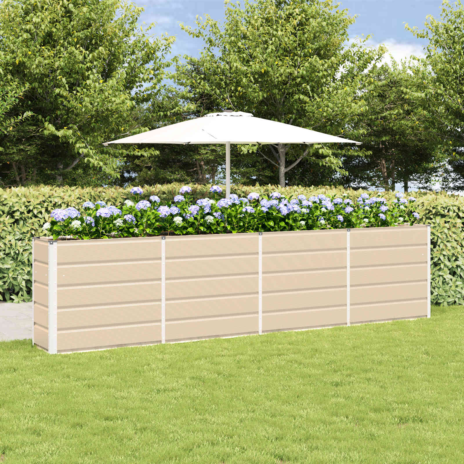 Vidaxx jardinière ivoire 160 x 40 x 75 cm acier