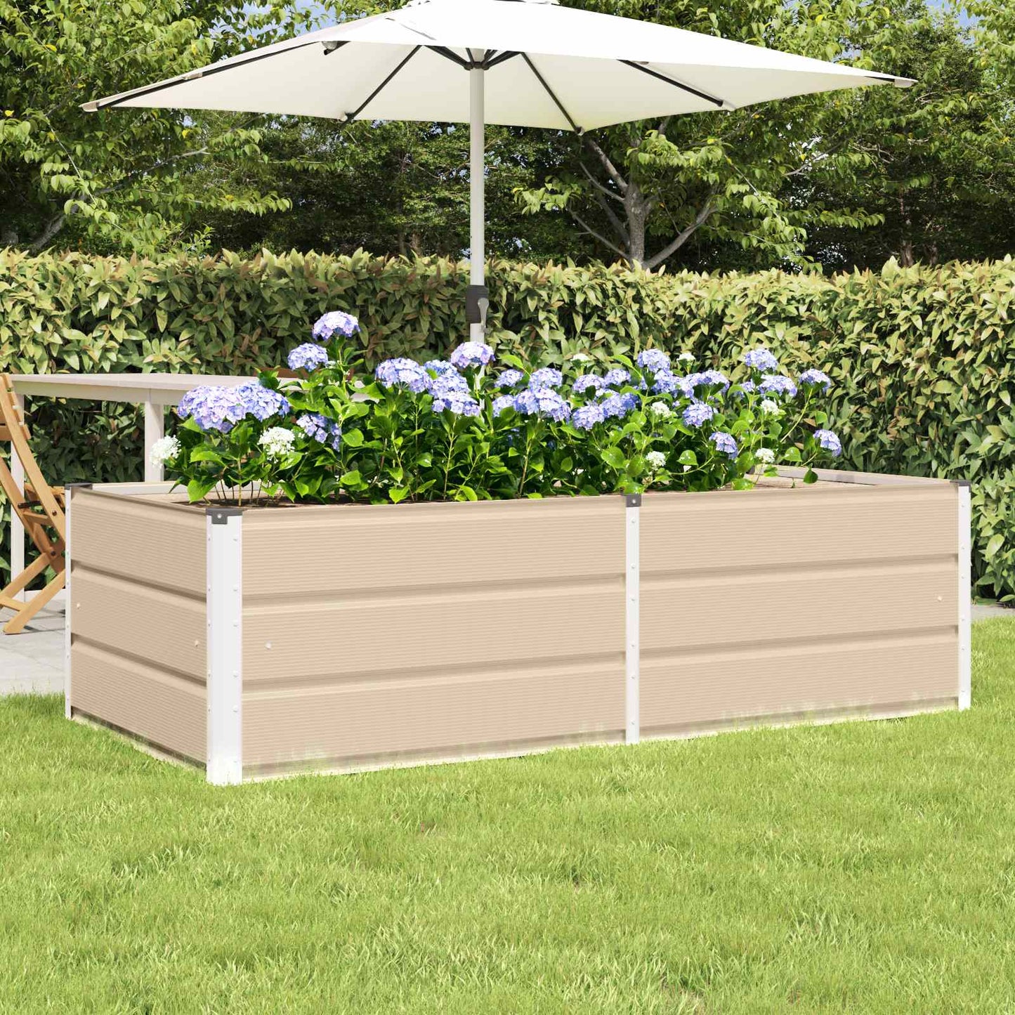 Vidaxx jardinière ivoire 160 x 80 x 45 cm acier