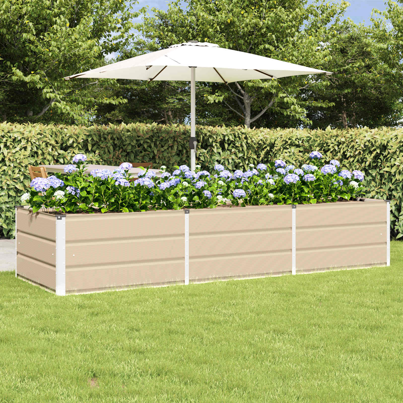 Vidaxx jardinière ivoire 240 x 80 x 45 cm acier
