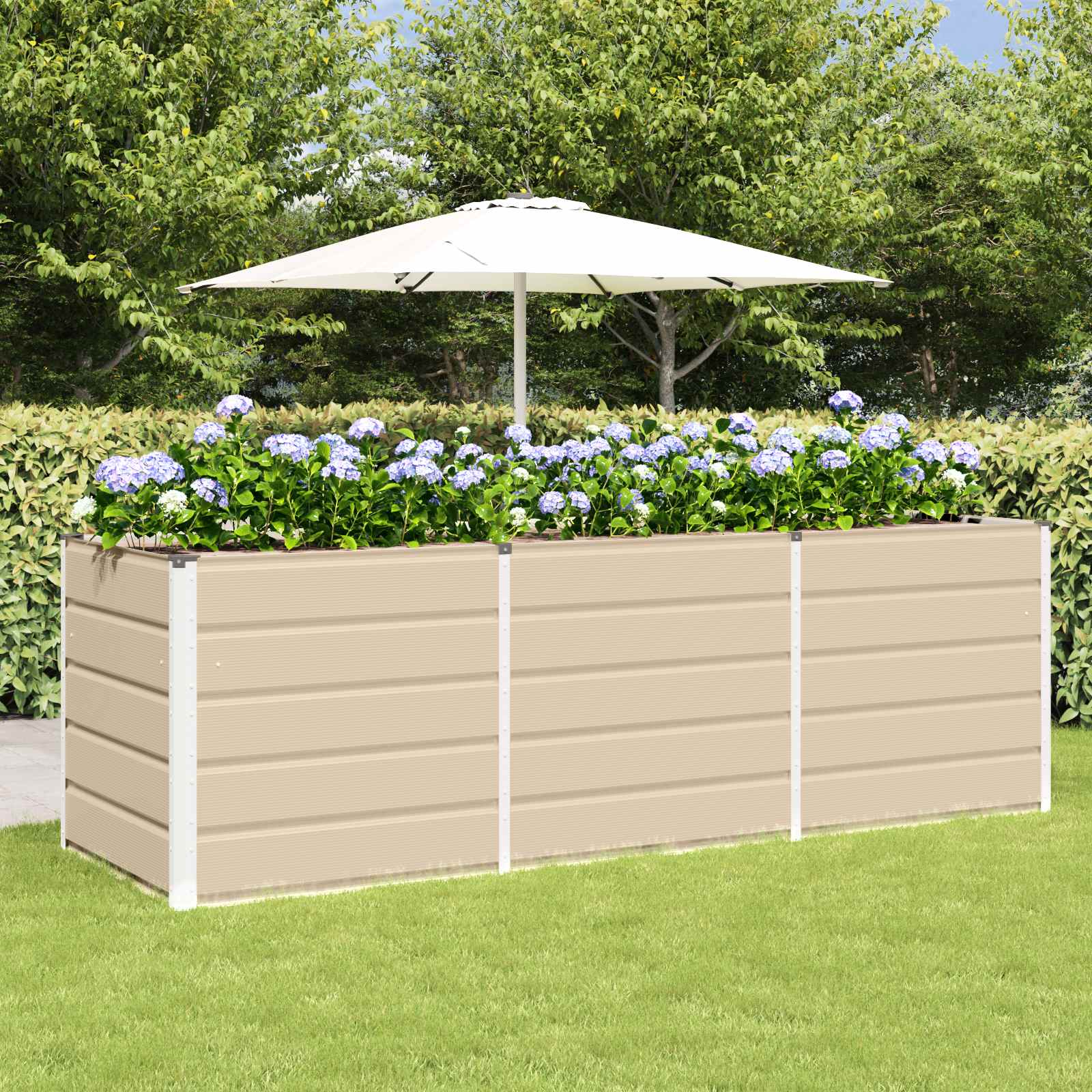 Vidaxx jardinière ivoire 240 x 80 x 75 cm acier