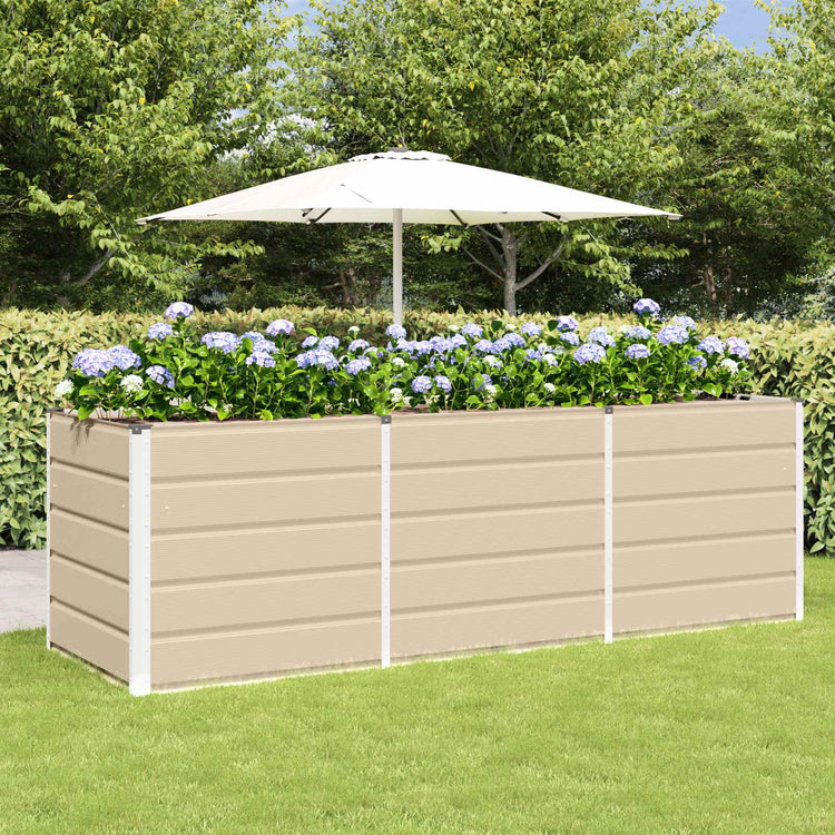 Vidaxx jardinière ivoire 240 x 80 x 75 cm acier