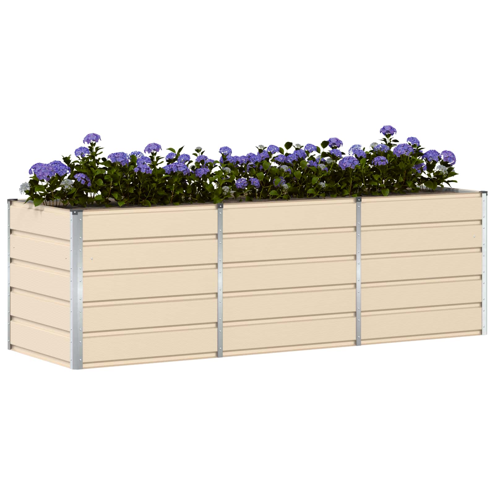 Vidaxx jardinière ivoire 240 x 80 x 75 cm acier