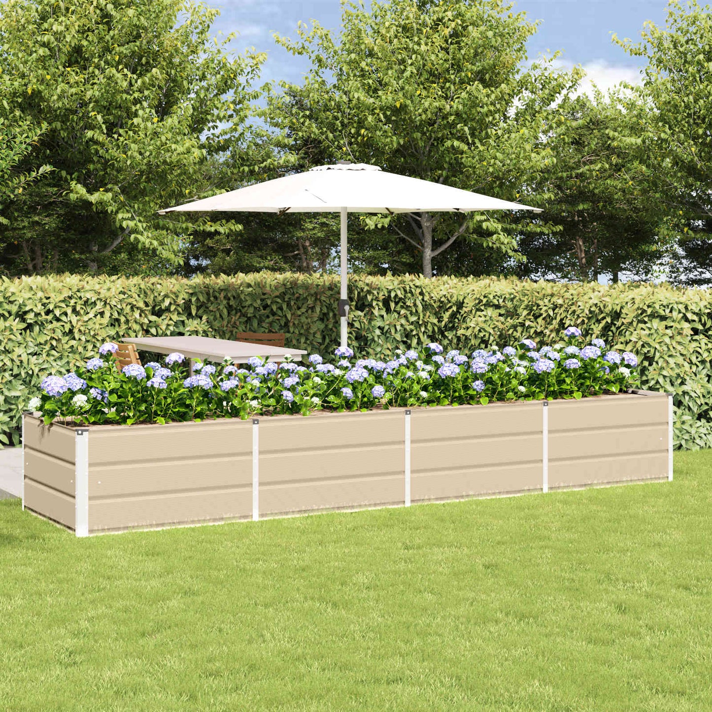Vidaxx jardinière ivoire 320 x 80 x 45 cm acier