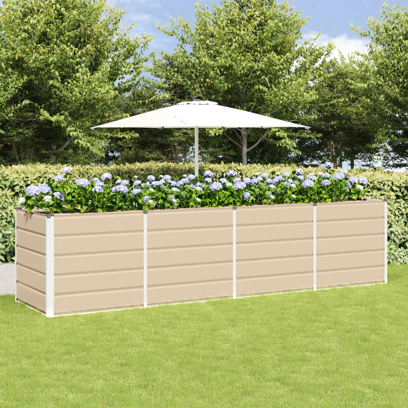 Vidaxx jardinière ivoire 240 x 80 x 75 cm acier