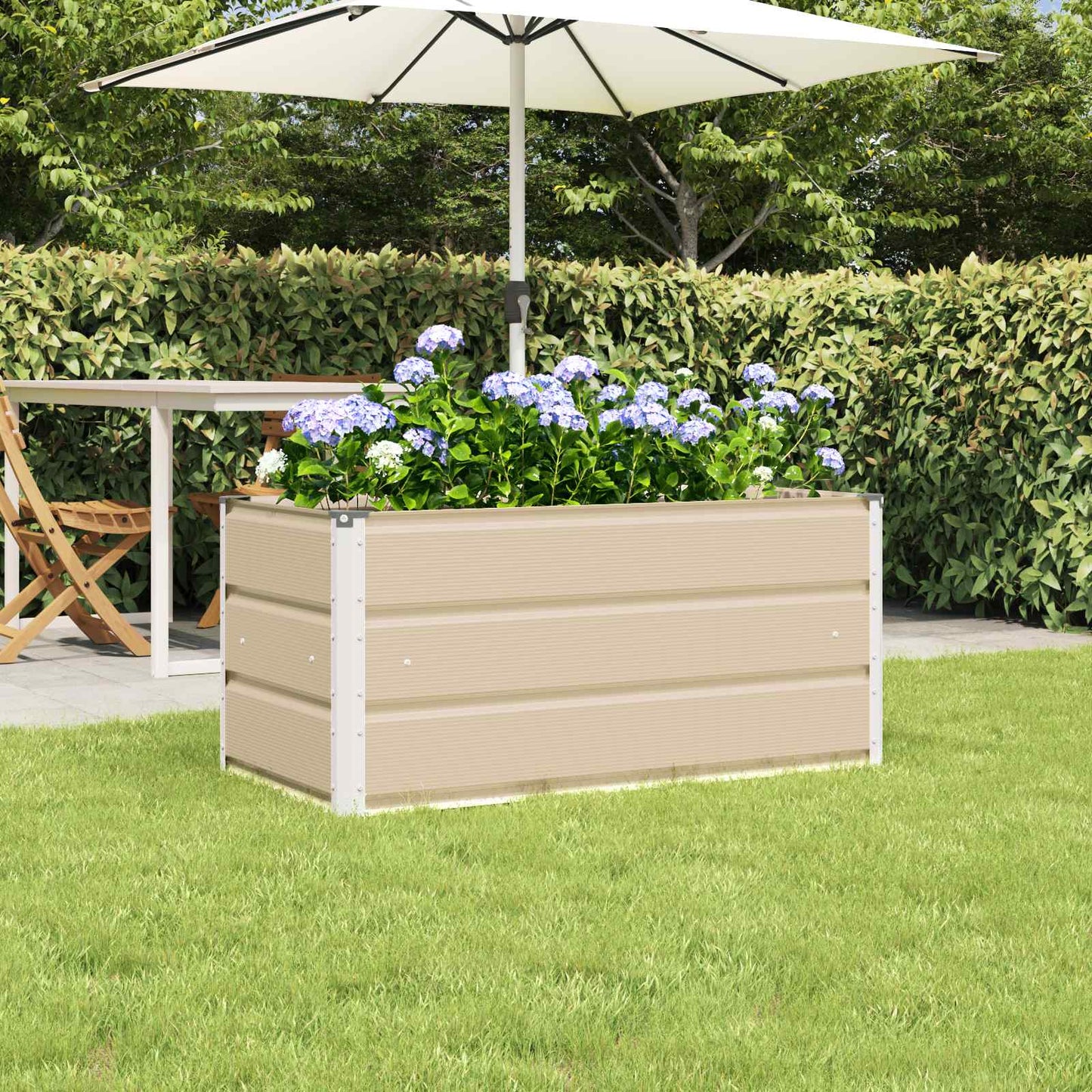 Vidaxx jardinière ivoire 100 x 50 x 45 cm en acier galvanisé