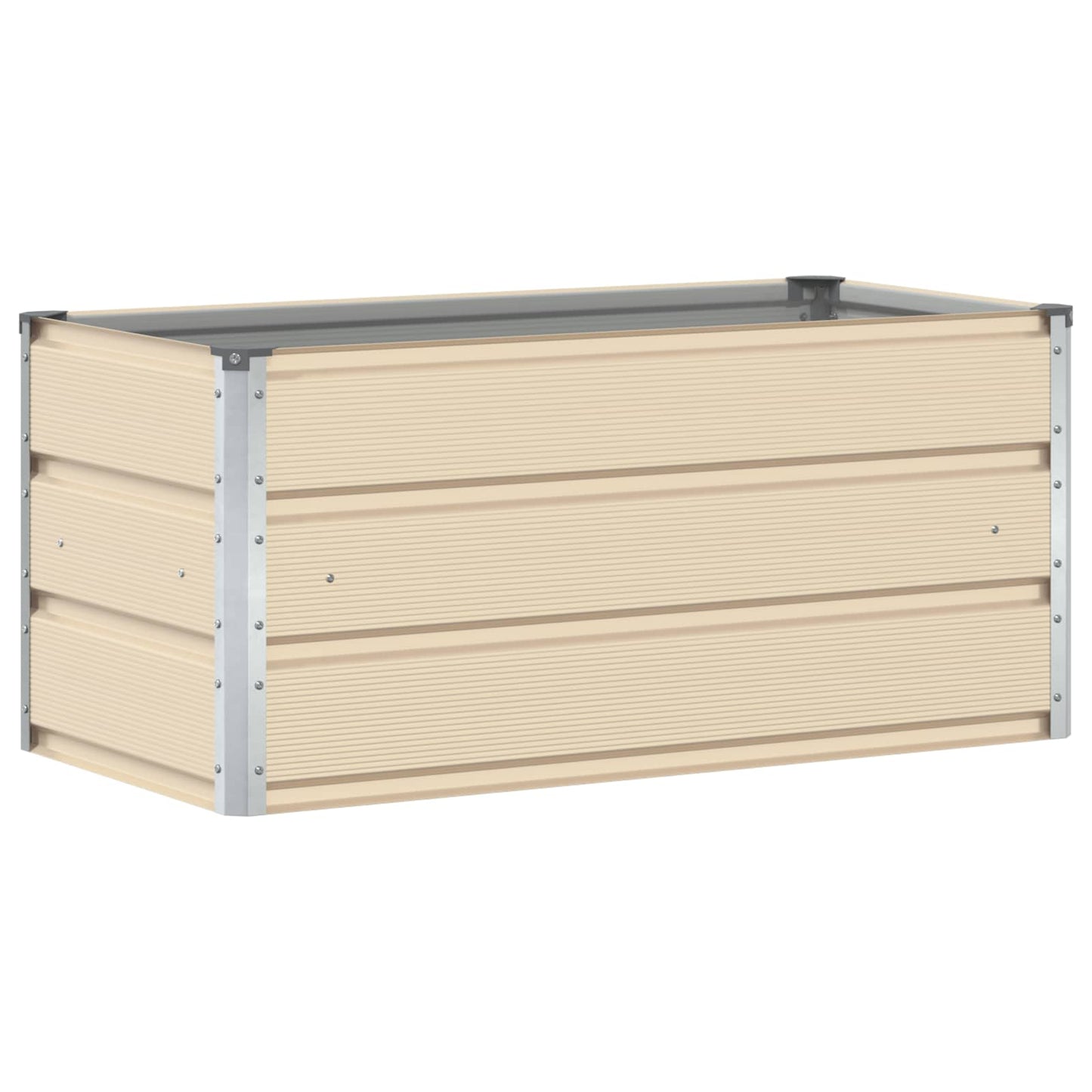 Vidaxx jardinière ivoire 100 x 50 x 45 cm en acier galvanisé