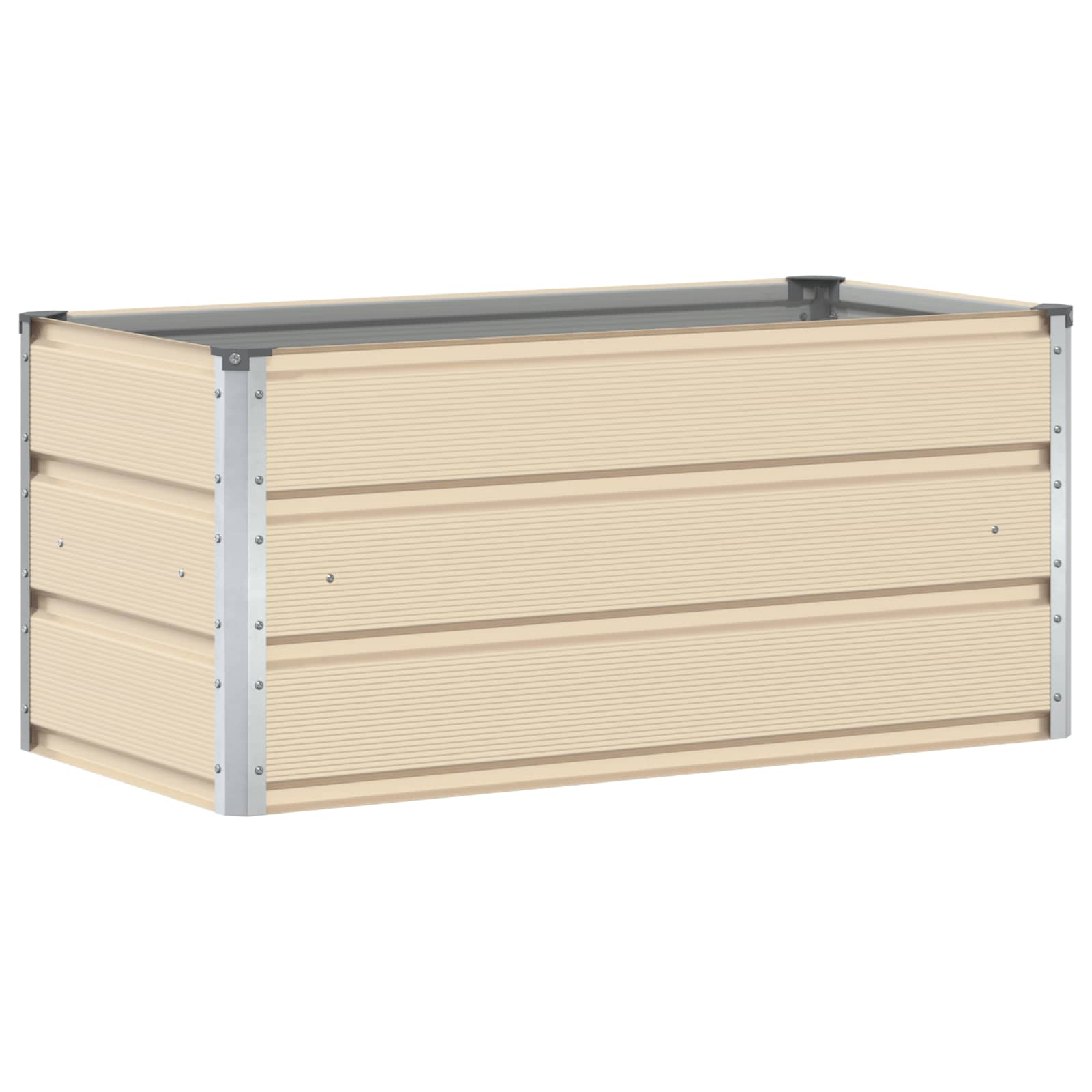 Vidaxx jardinière ivoire 100 x 50 x 45 cm en acier galvanisé