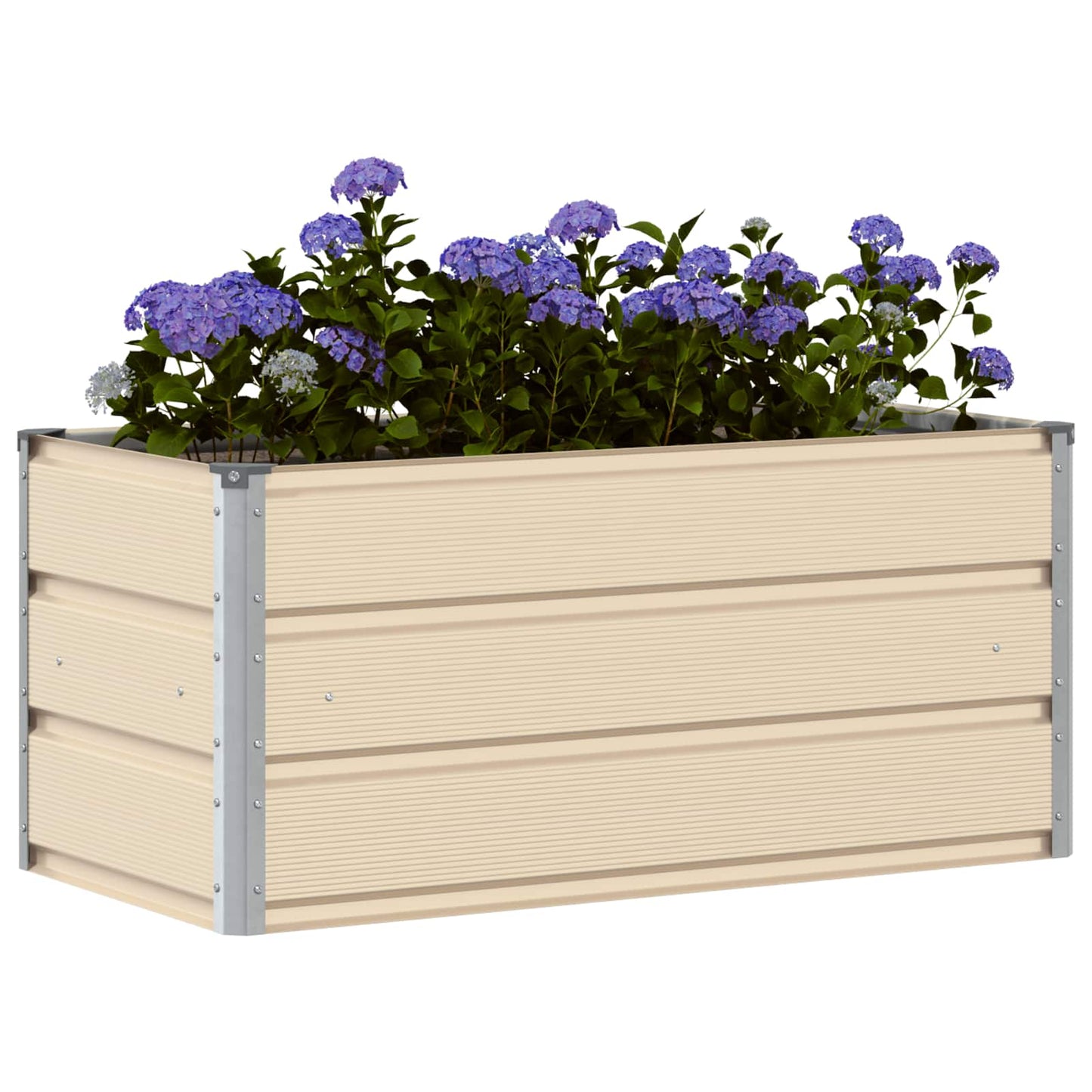 Vidaxx jardinière ivoire 100 x 50 x 45 cm en acier galvanisé