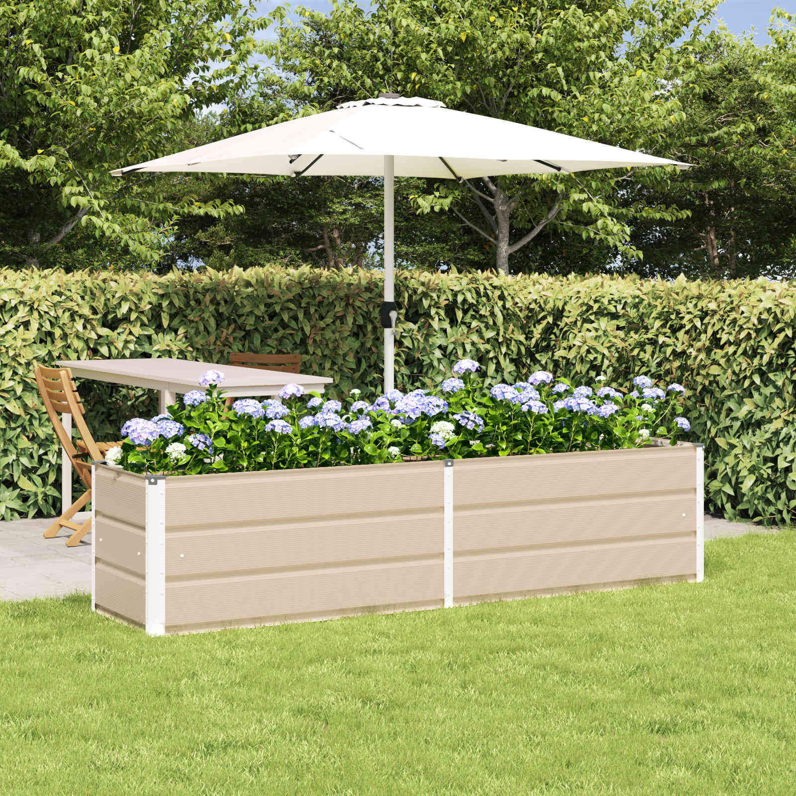 Vidaxx jardinière ivoire 480 x 50 x 45 cm en acier galvanisé