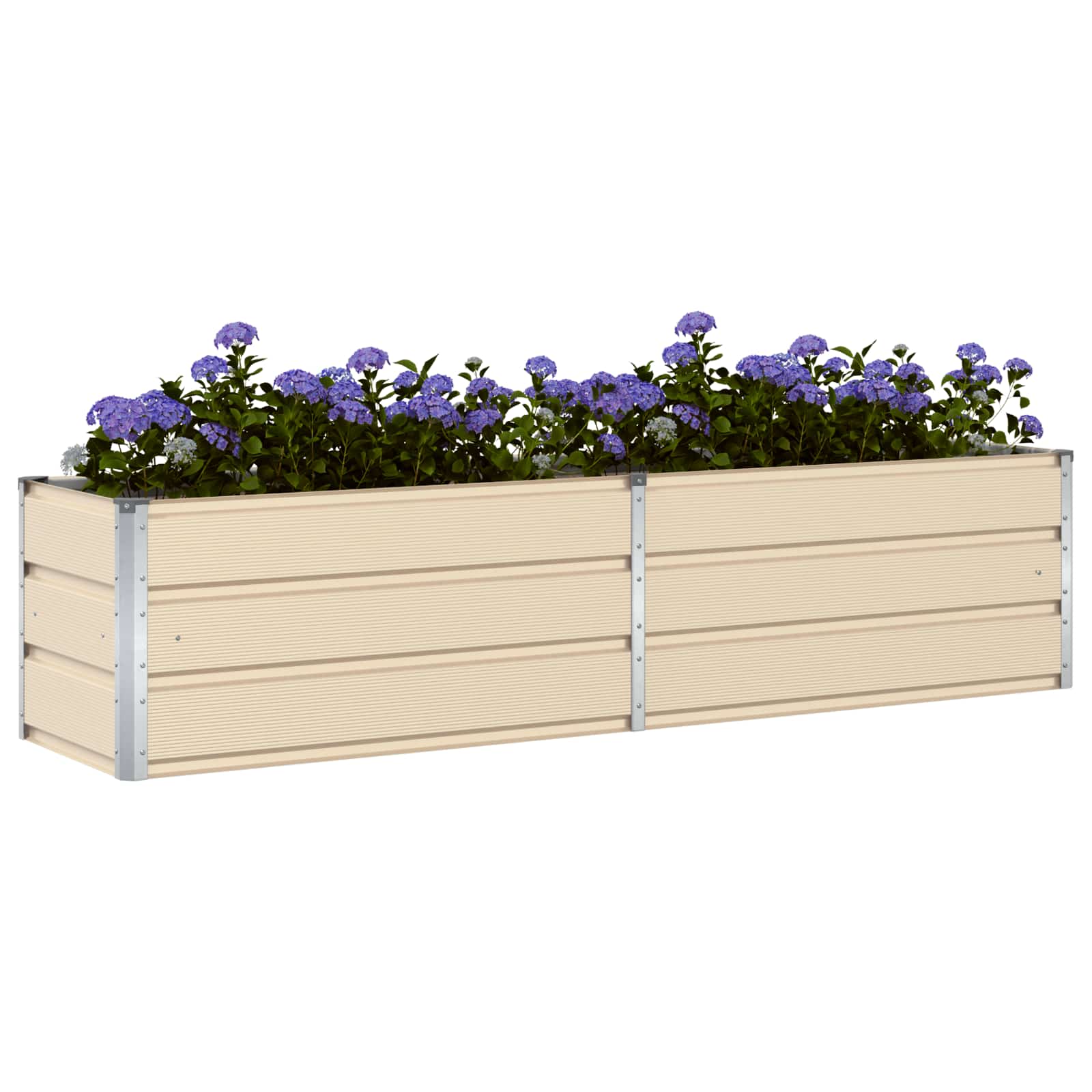 Vidaxx jardinière ivoire 480 x 50 x 45 cm en acier galvanisé