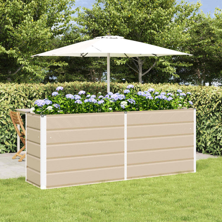 Vidaxx jardinière ivoire 480 x 50 x 45 cm en acier galvanisé