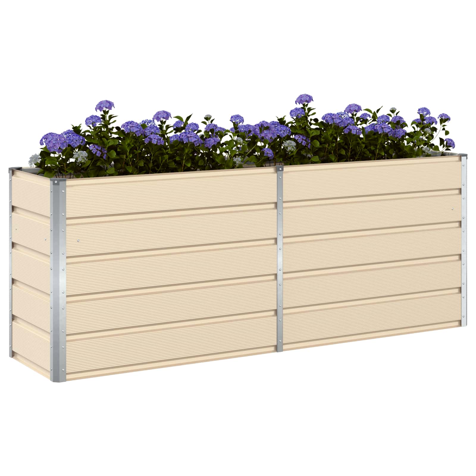 Vidaxx jardinière ivoire 480 x 50 x 45 cm en acier galvanisé