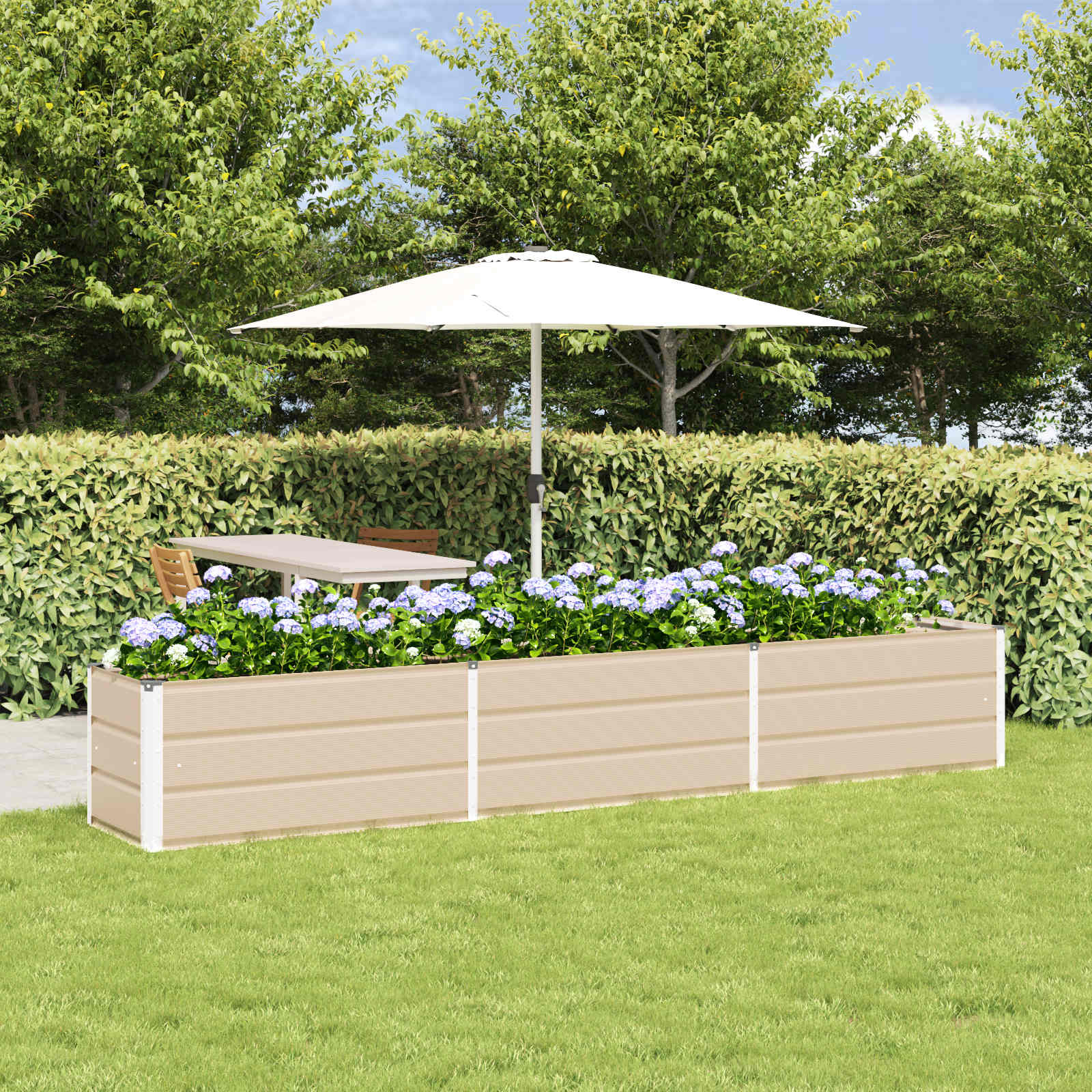 Vidaxx jardinière ivoire 480 x 50 x 45 cm en acier galvanisé