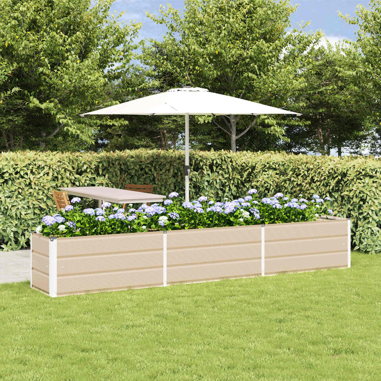 Vidaxx jardinière ivoire 480 x 50 x 45 cm en acier galvanisé