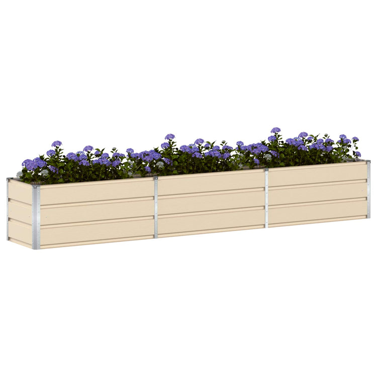 Vidaxx jardinière ivoire 480 x 50 x 45 cm en acier galvanisé