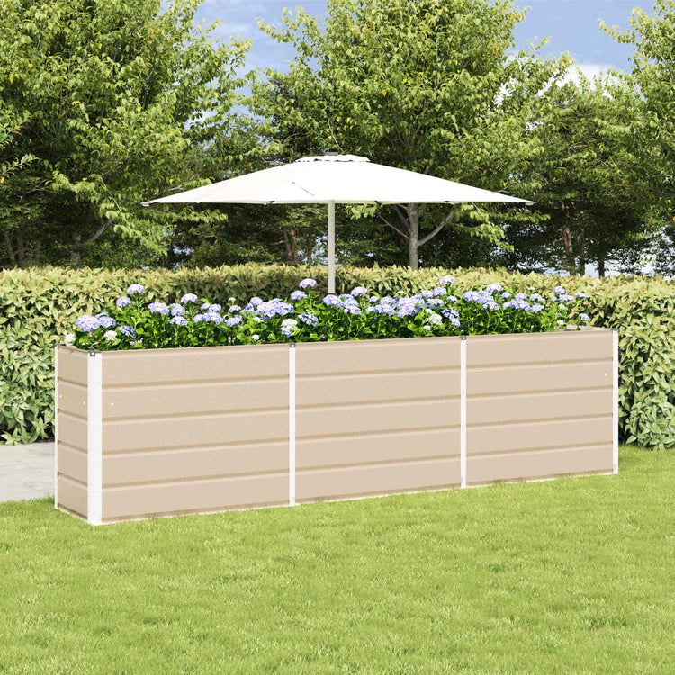 Vidaxx jardinière ivoire 480 x 50 x 45 cm en acier galvanisé