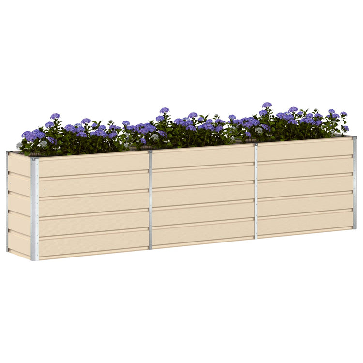 Vidaxx jardinière ivoire 480 x 50 x 45 cm en acier galvanisé