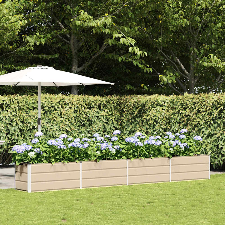 Vidaxx jardinière ivoire 480 x 50 x 45 cm en acier galvanisé