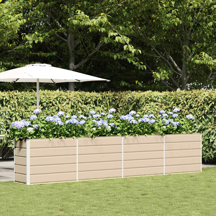 Vidaxx jardinière ivoire 480 x 50 x 45 cm en acier galvanisé