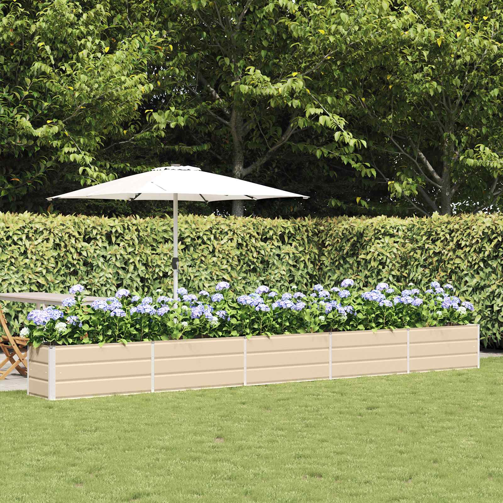 Vidaxx jardinière ivoire 480 x 50 x 45 cm en acier galvanisé