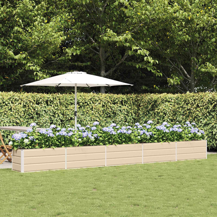 Vidaxx jardinière ivoire 480 x 50 x 45 cm en acier galvanisé