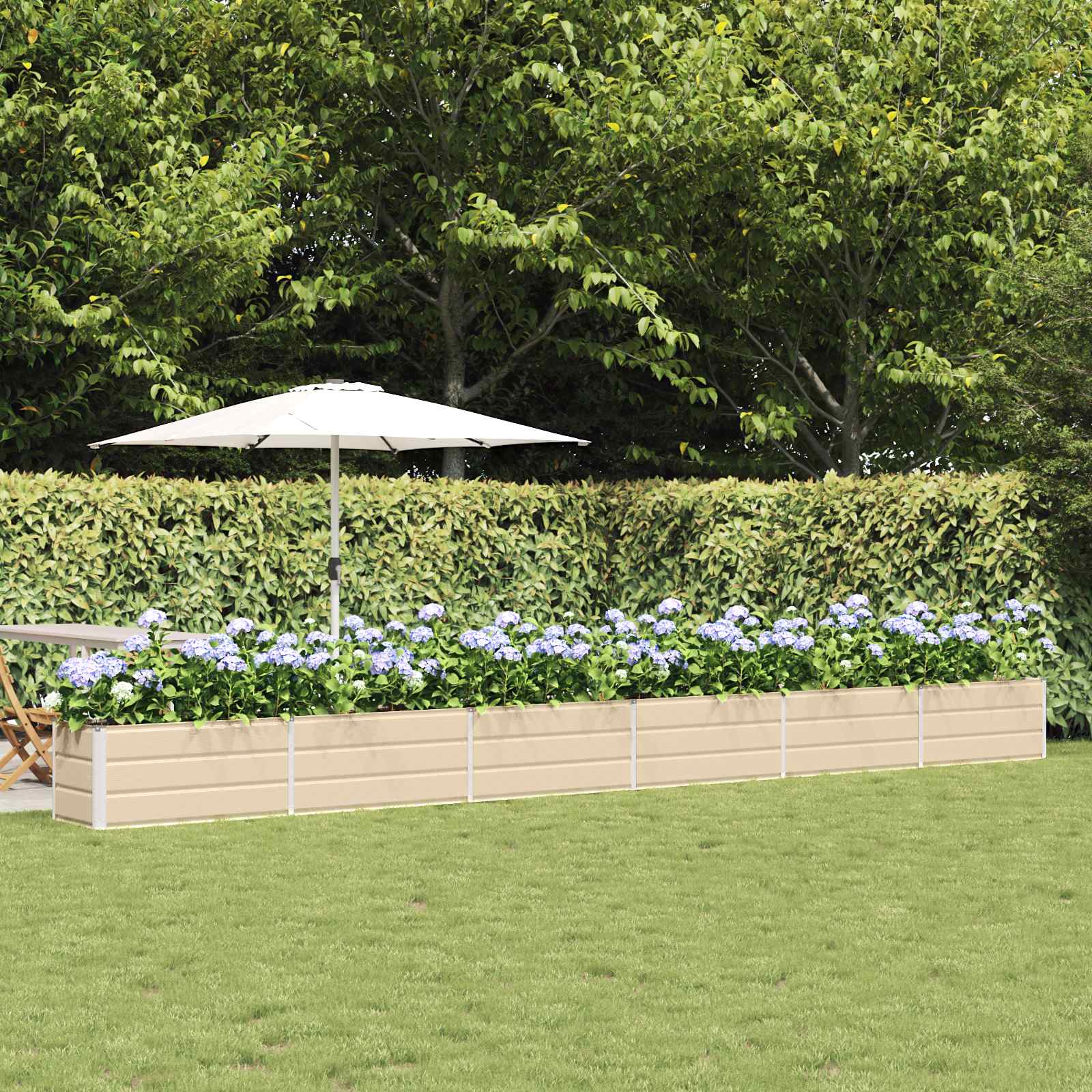 Vidaxx jardinière ivoire 480 x 50 x 45 cm en acier galvanisé