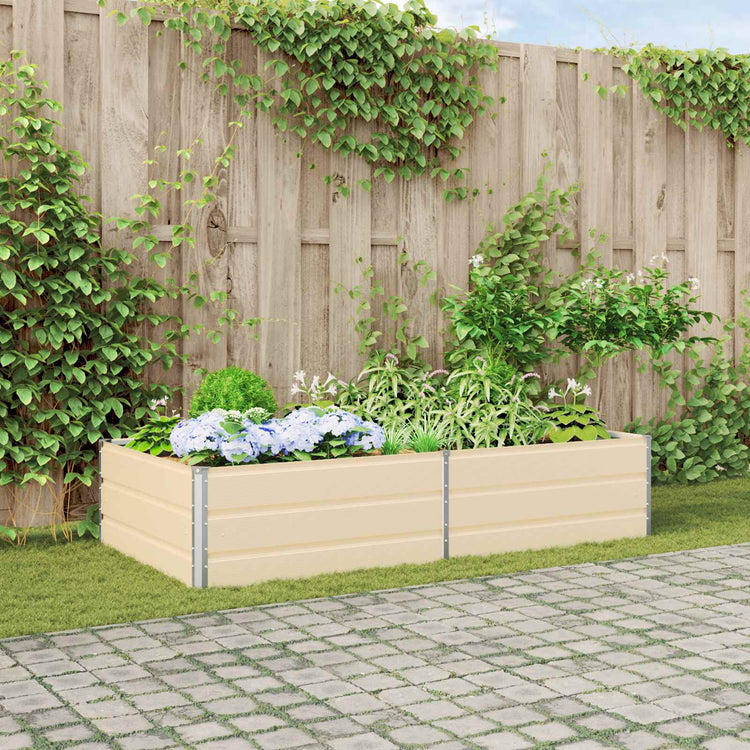 Vidaxx jardinière ivoire 195 x 100 x 45 cm en acier galvanisé