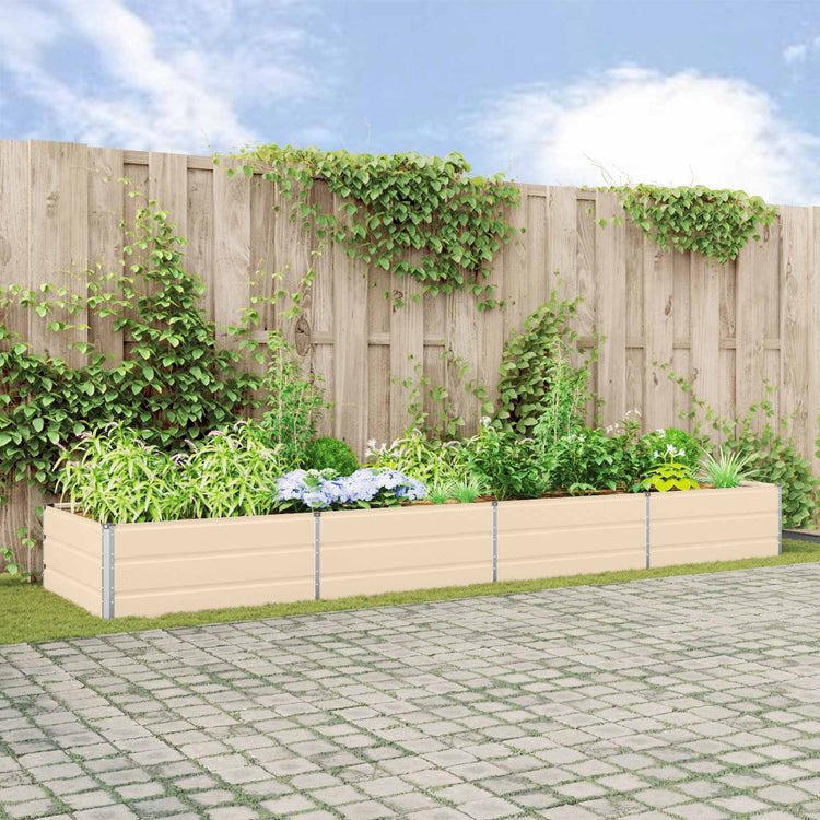 Vidaxx jardinière ivoire 195 x 100 x 45 cm en acier galvanisé
