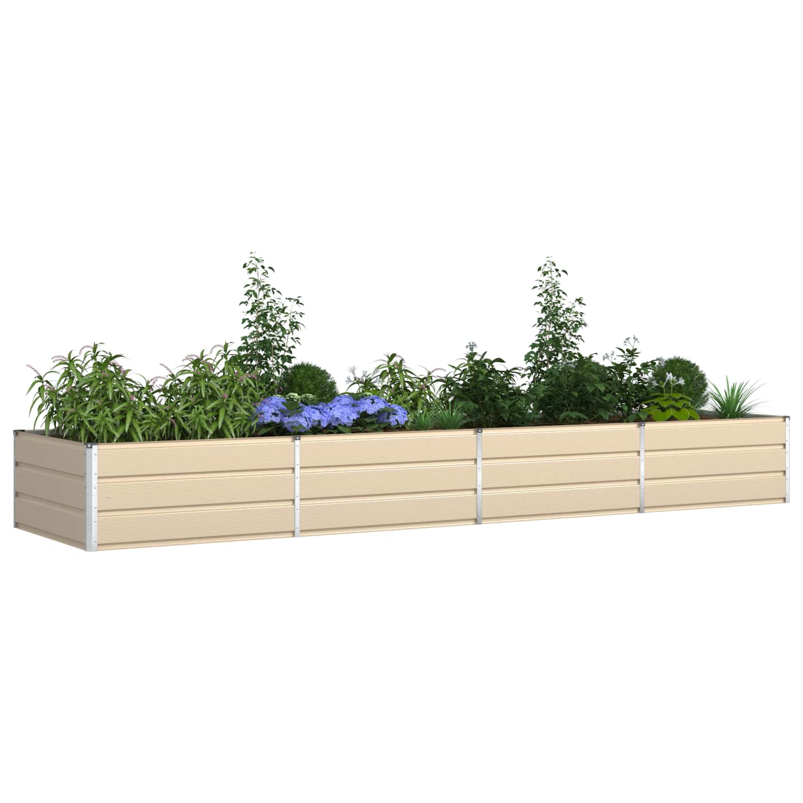 Vidaxx jardinière ivoire 195 x 100 x 45 cm en acier galvanisé