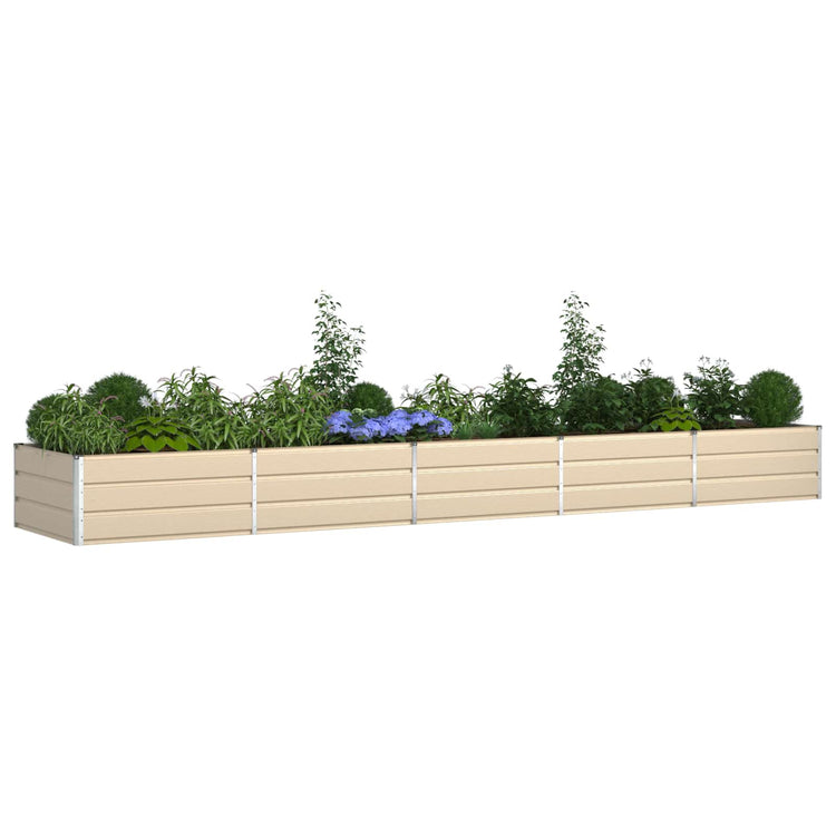 Vidaxx jardinière ivoire 195 x 100 x 45 cm en acier galvanisé