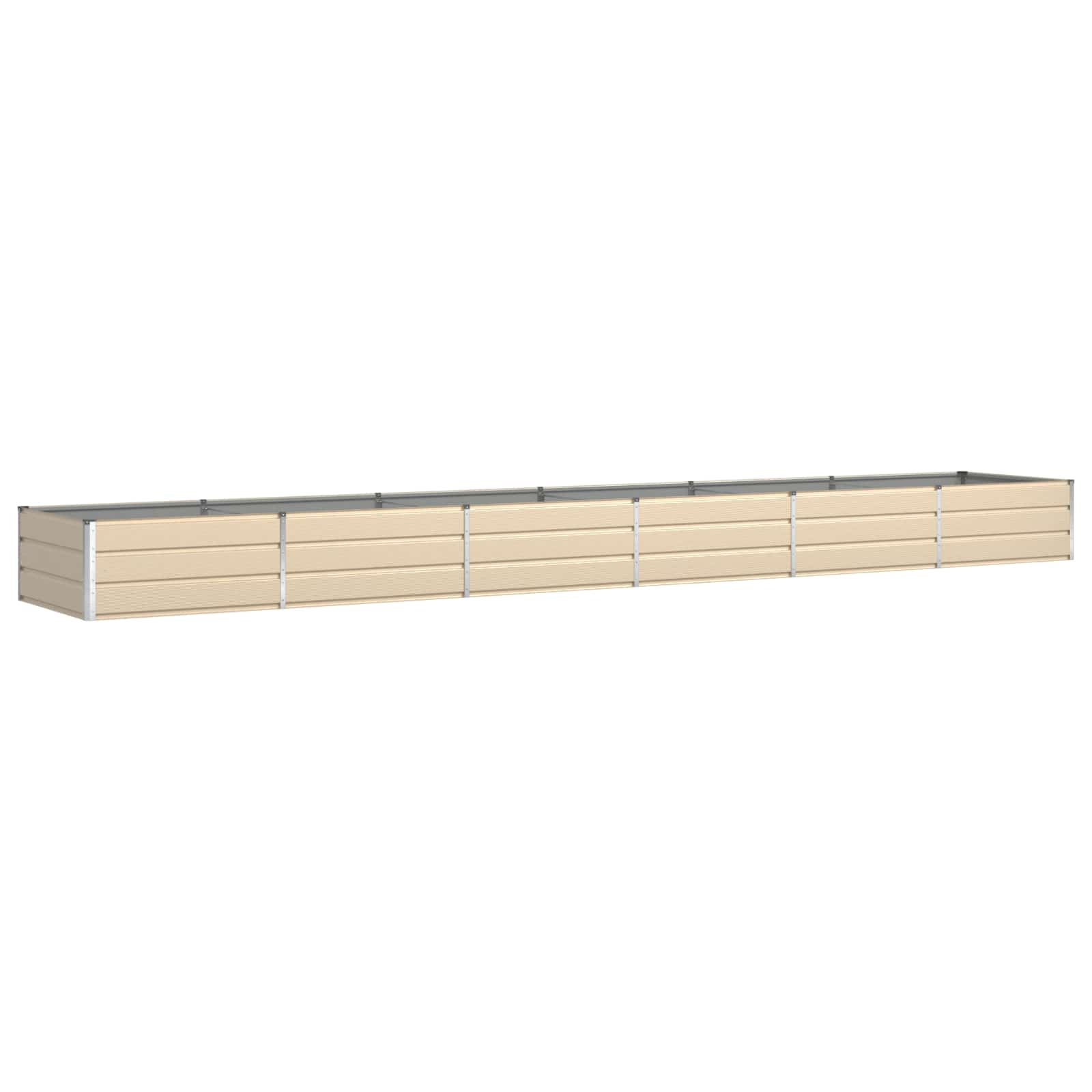 Vidaxx jardinière ivoire 195 x 100 x 45 cm en acier galvanisé