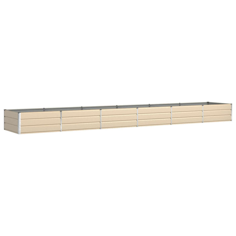 Vidaxx jardinière ivoire 195 x 100 x 45 cm en acier galvanisé