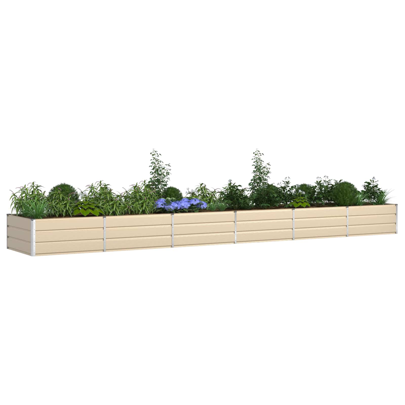 Vidaxx jardinière ivoire 195 x 100 x 45 cm en acier galvanisé