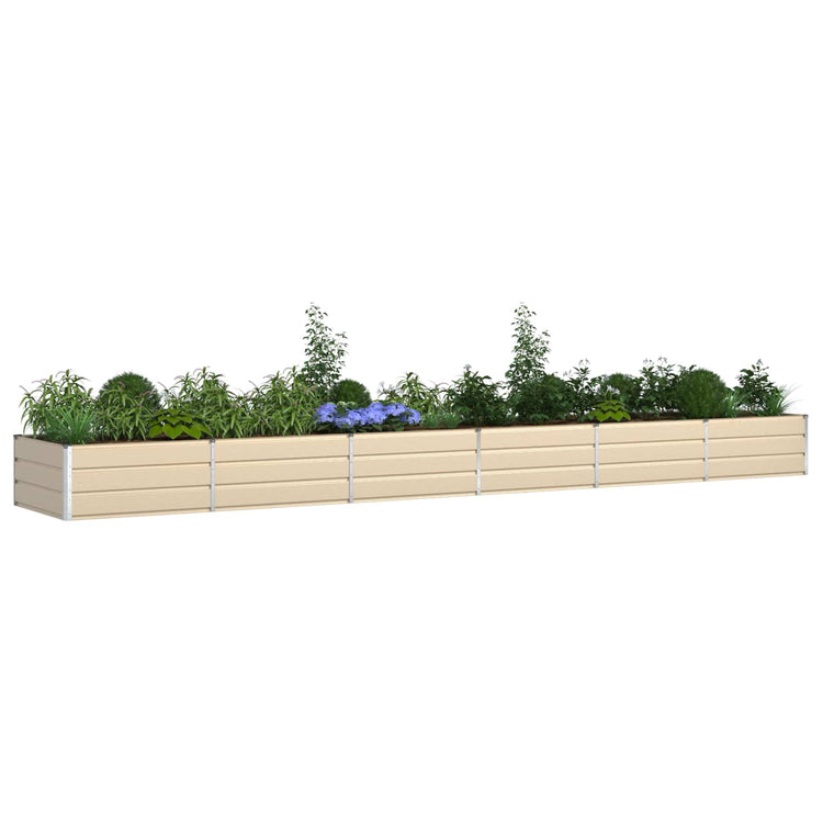 Vidaxx jardinière ivoire 195 x 100 x 45 cm en acier galvanisé