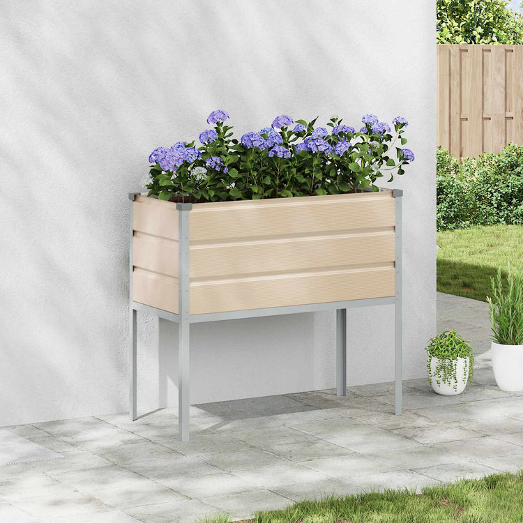 Vidaxx jardinière ivoire 100 x 45 x 90 cm en acier galvanisé