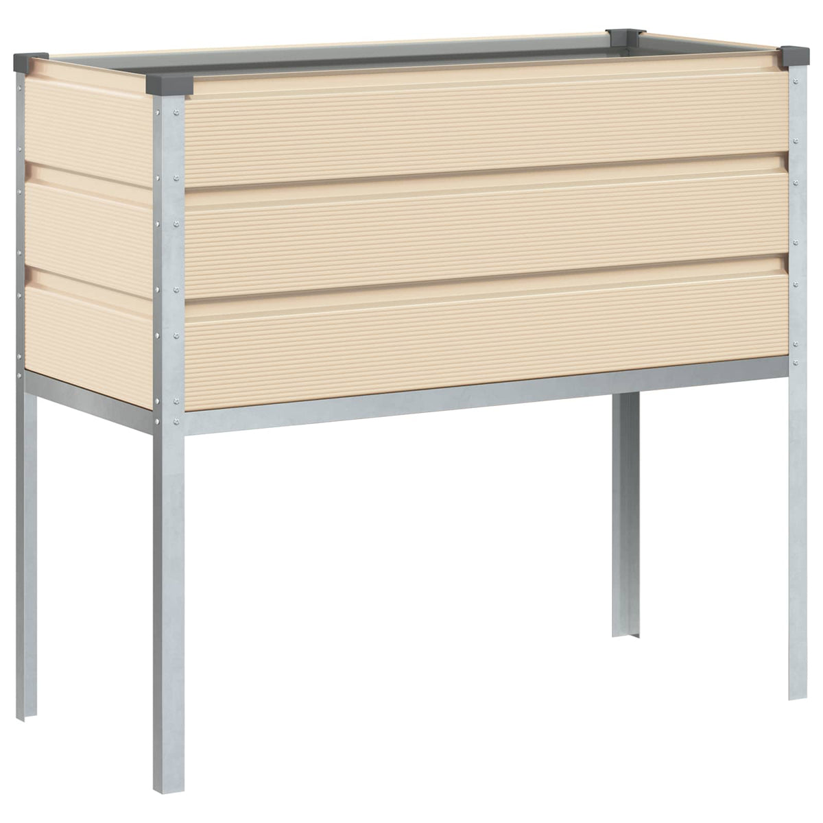 Vidaxx jardinière ivoire 100 x 45 x 90 cm en acier galvanisé