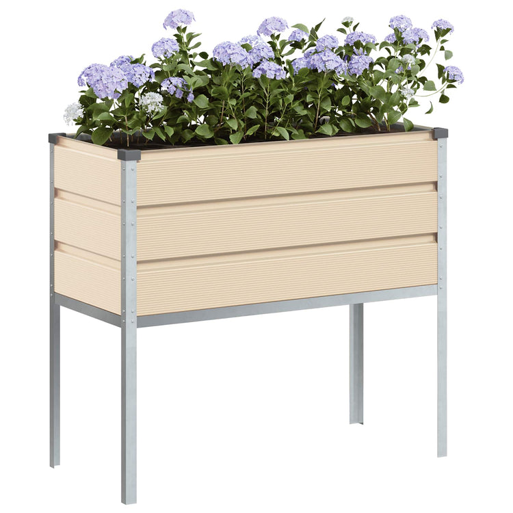 Vidaxx jardinière ivoire 100 x 45 x 90 cm en acier galvanisé