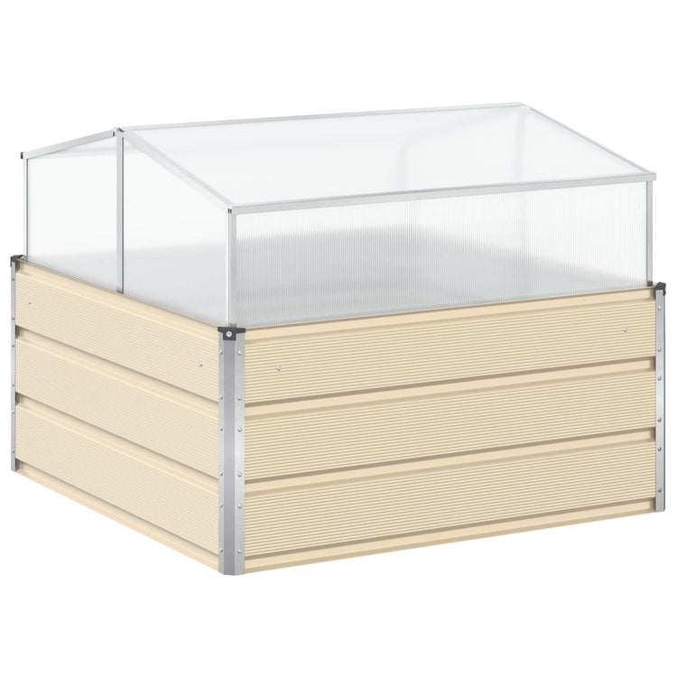 Vidaxx jardinière ivoire 100 x 100 x 77 cm en acier galvanisé