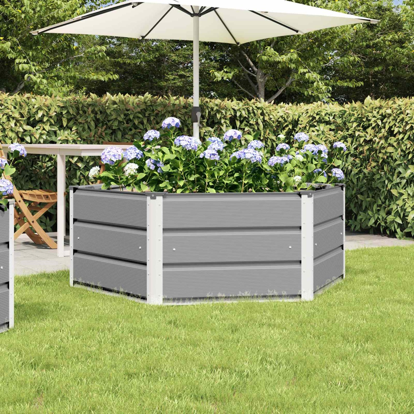 Vidaxx jardinière gris clair 129 x 129 x 45 cm acier