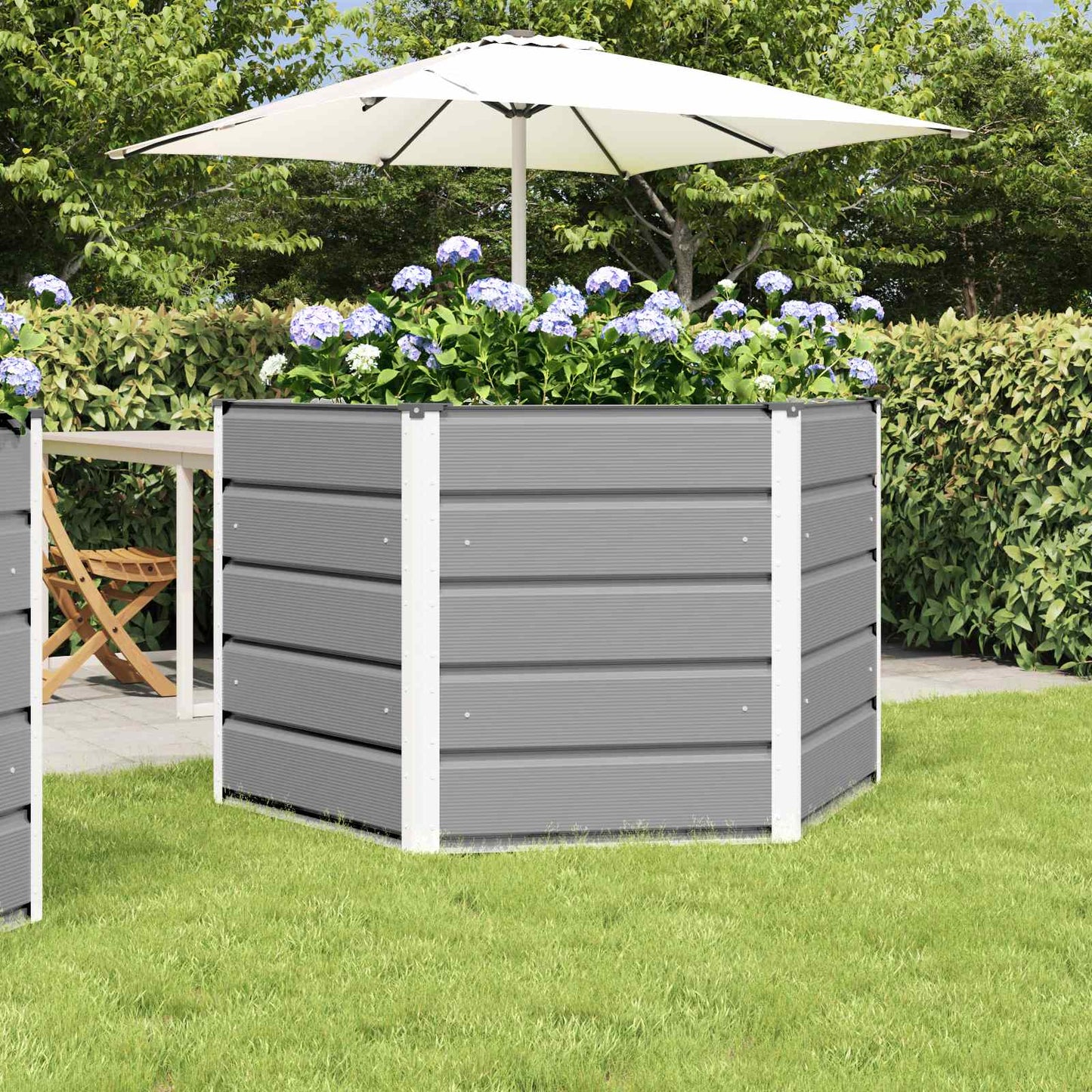 Vidaxx jardinière gris clair 129 x 129 x 75 cm acier