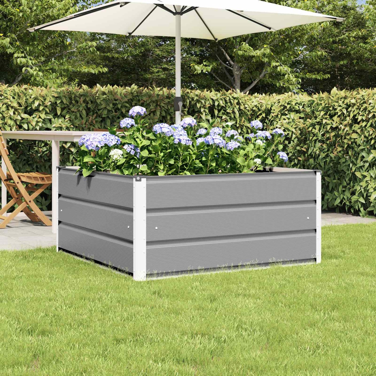 Vidaxx jardinière gris clair 100 x 100 x 45 cm acier