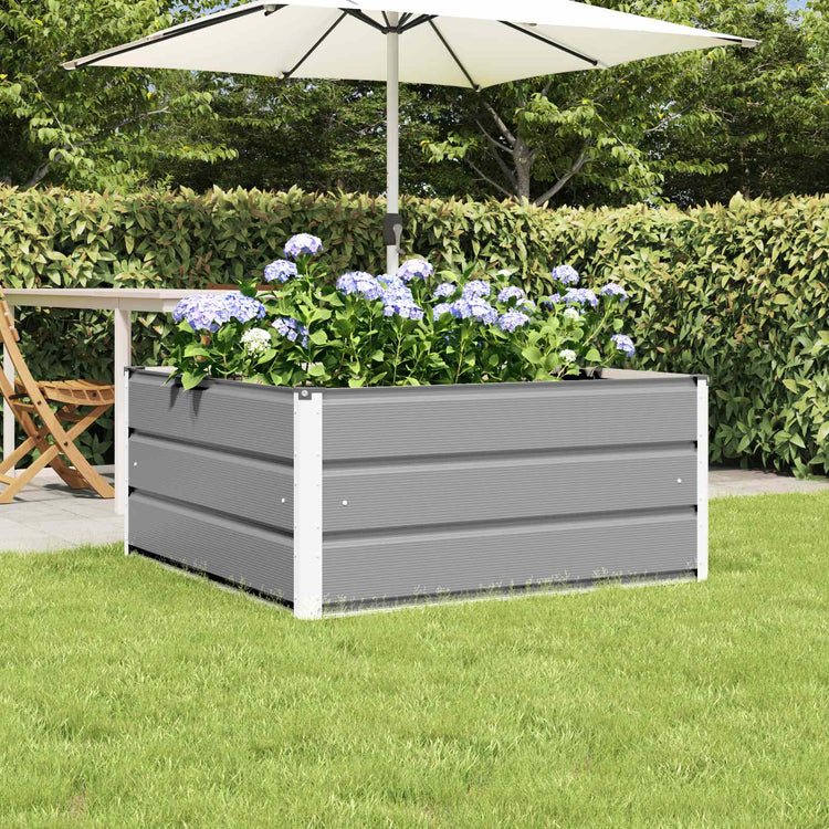 Vidaxx jardinière gris clair 100 x 100 x 45 cm acier
