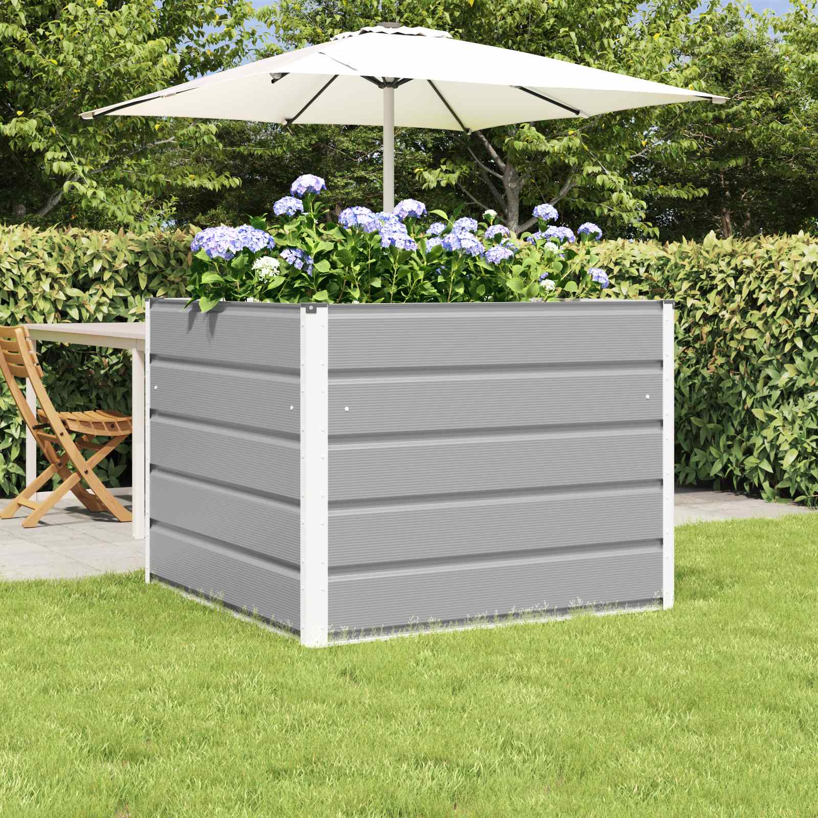 Vidaxx jardinière gris clair 100 x 100 x 75 cm acier