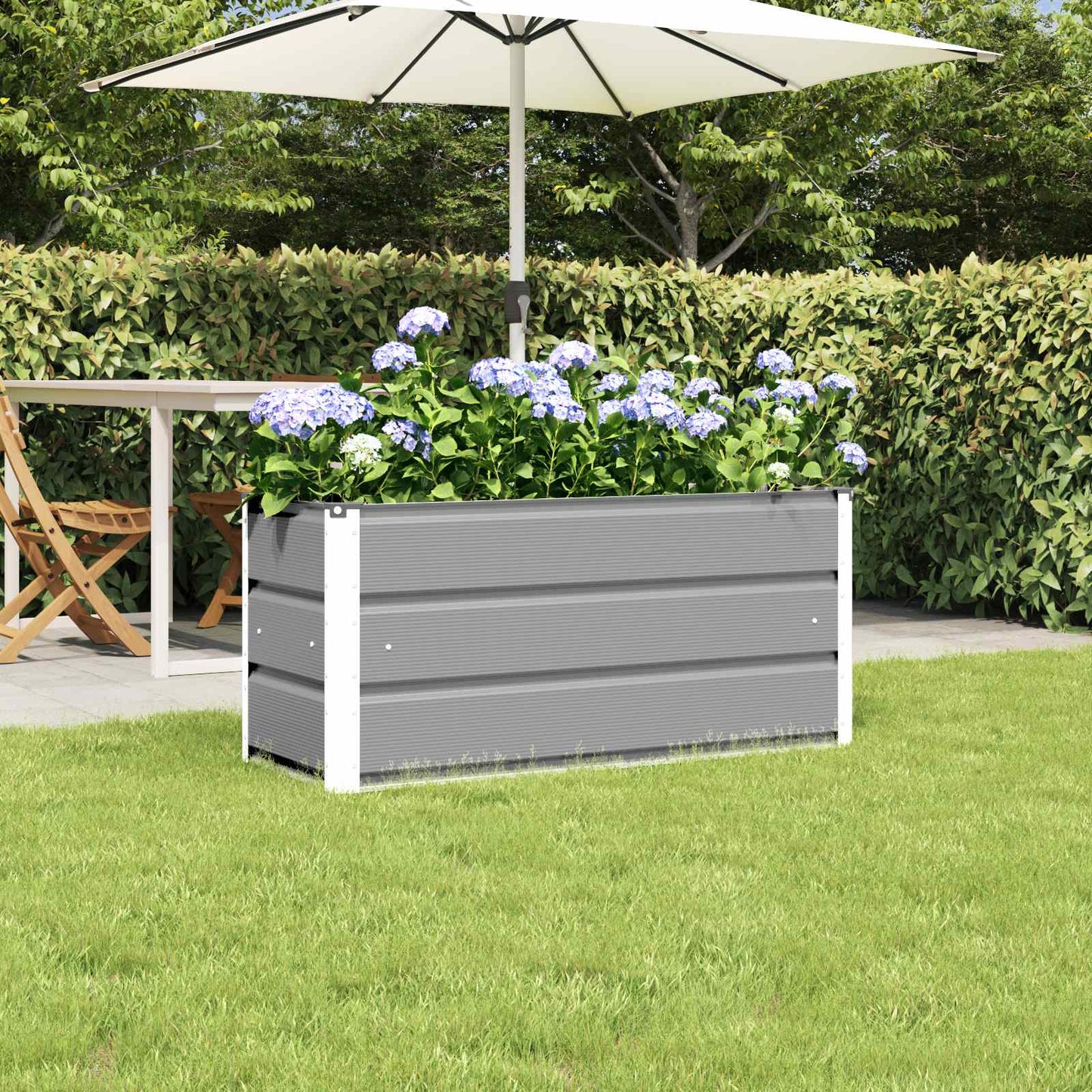 Vidaxx jardinière gris clair 100 x 40 x 45 cm acier